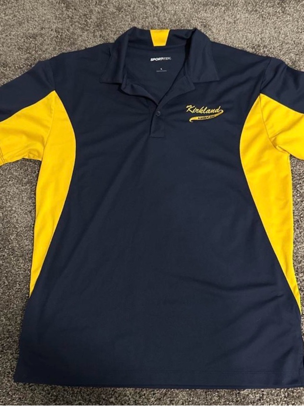 Sport-Tek Navy and Yellow Kirkland Embroidered Polo Shirt